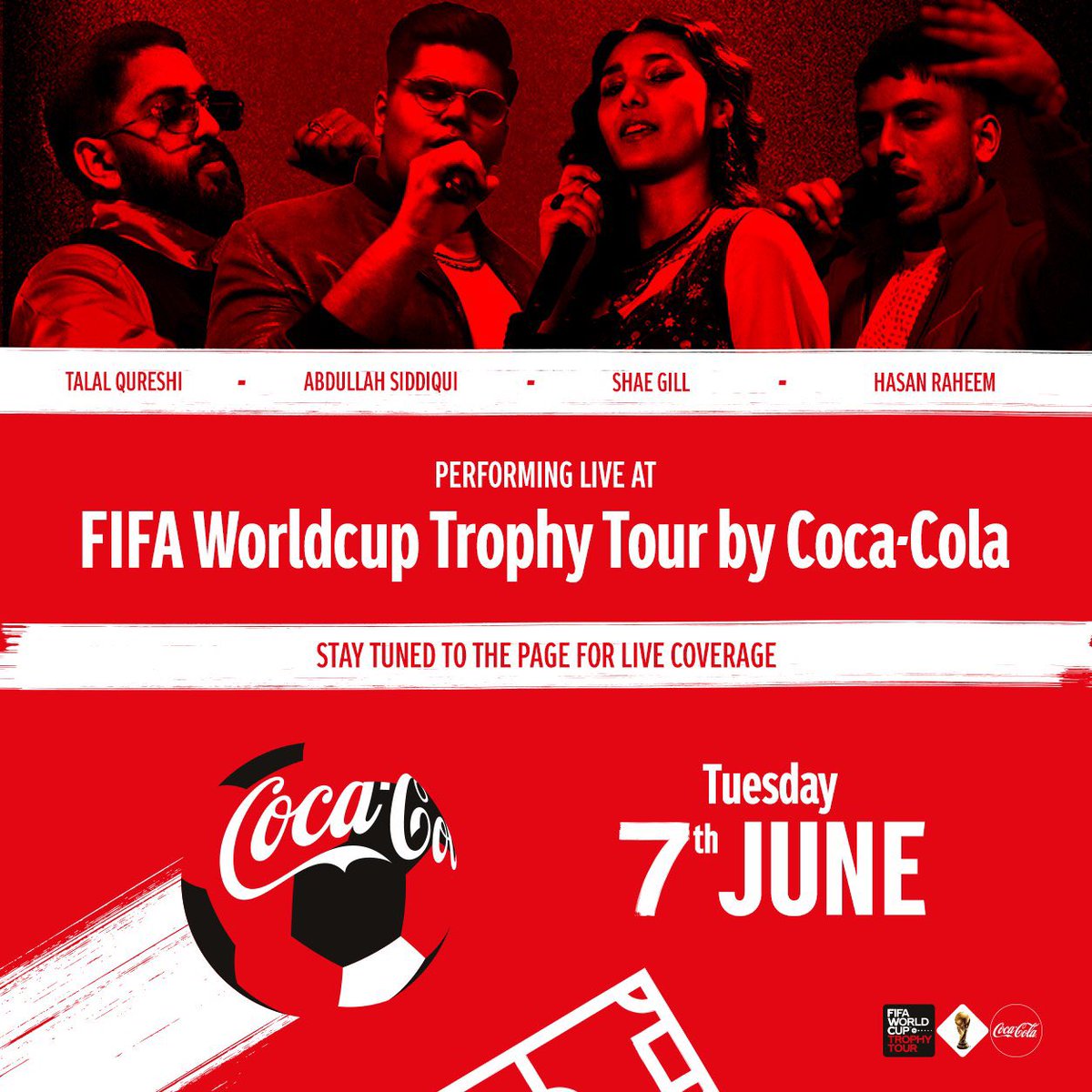 Bring out your football passion, as the FIFA Trophy makes its way to Pakistan! Stay tuned to Coca-Cola handles and witness the Trophy followed up by the concert, LIVE! #BelievingIsMagic