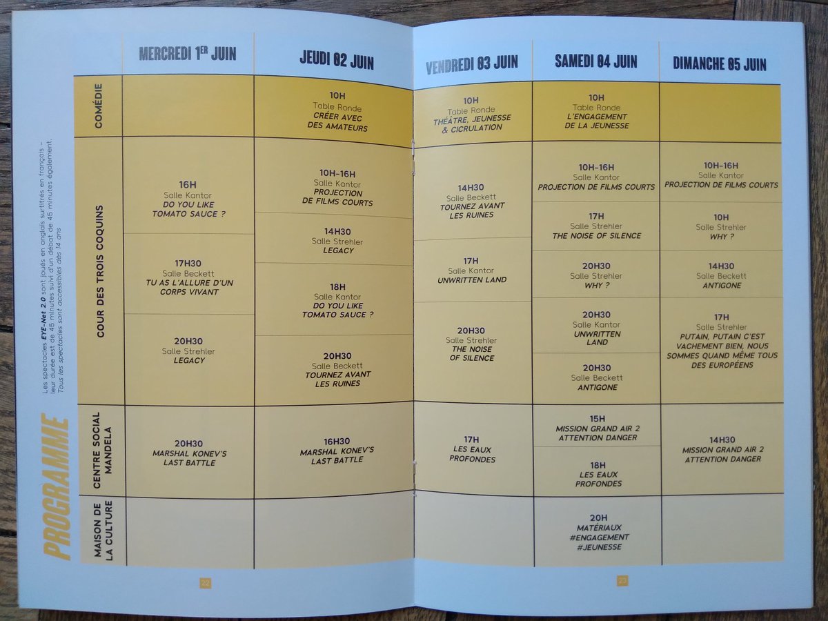 Deuxième #tableronde du festival CADO #4 du @TheatrePelican :
🤔 "Théâtre, jeunesse et circulation internationale" avec A. Charrière, E. Vanelle <a href="/LeGrandRond/">Théâtre du Grand Rond</a>, B. Milosavljević <a href="/novisad2022/">Novi Sad 2022</a> #ECoC 🇪🇺

🎭 Tous au théâtre ! Les spectacles continuent tout le week-end à <a href="/ClermontFd/">Clermont-Ferrand</a> !