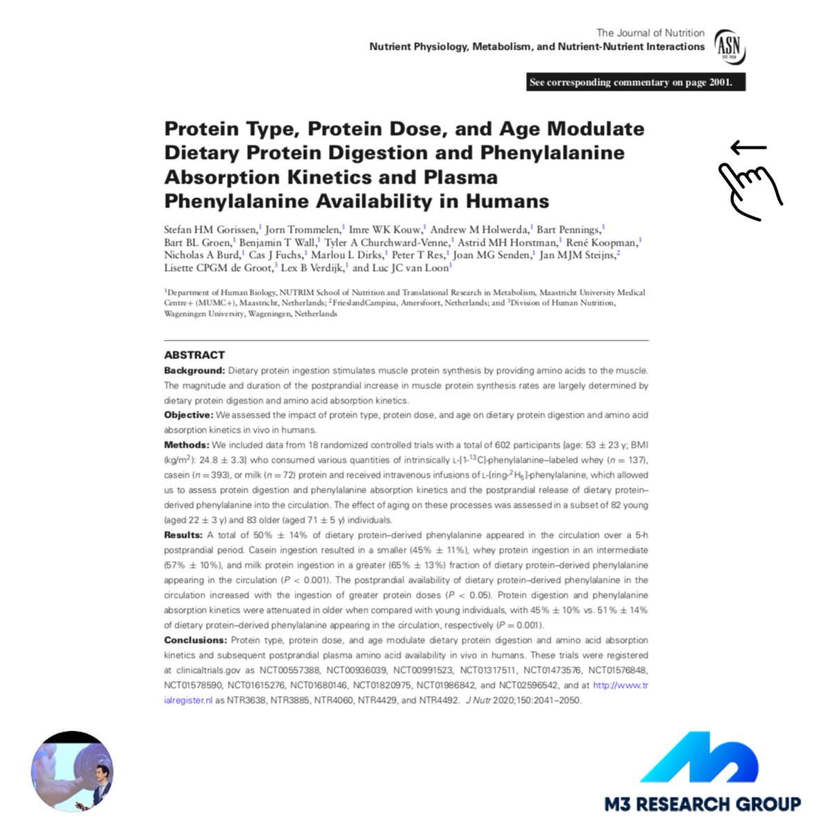 Our 2020 paper: Protein Type, Protein Dose, and Age Modulate Dietary Protein Digestion and Phenylalanine Absorption Kinetics and Plasma Phenylalanine Availability in Humans

A thread 🧵👇

#protein #muscle #dairy