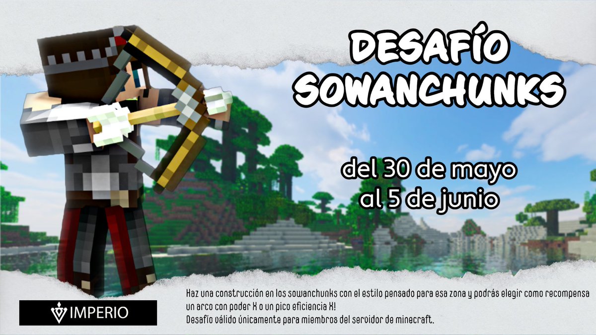 ImperioMp's tweet photo. Imperiales, hemos lanzado un desafío para darle un empujón a las obras de la zona de los sowanchunks. Al que construya una de las edificaciones disponibles por hacer se le dará como premio un hacha con eficiencia X o un arco con poder X. ¡Animate! https://t.co/hJqFLEZPbq