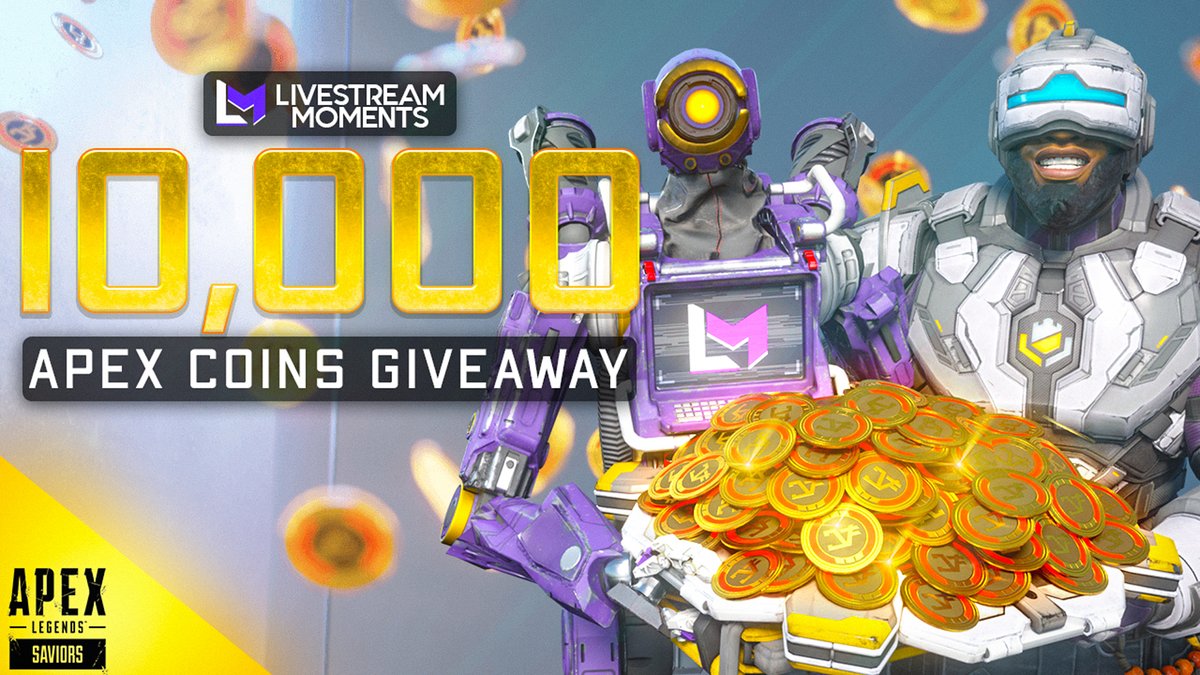 You wanted it, it's back! 🥳 💰10,000 #ApexLegends Coins💰 🏆10 Winners🏆 Enter here: gleam.io/LB9hB/livestre…