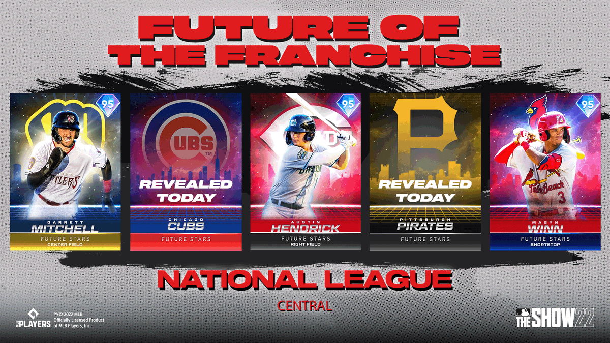 MLB The Show (@mlbtheshow) on Twitter photo Now we will take you to the NL Central!
<a href="/TheAntOrtiz/">Antonio</a> will do the honors for the <a href="/Cubs/">Chicago Cubs</a> player.
Our good friends <a href="/YoungBucsPIT/">Young Bucs</a> will reveal the <a href="/Pirates/">Pittsburgh Pirates</a>.
#MLBTheShow
mlbthe.show/b658c0 Now we will take you to the NL Central!
<a href="/TheAntOrtiz/">Antonio</a> will do the honors for the <a href="/Cubs/">Chicago Cubs</a> player.
Our good friends <a href="/YoungBucsPIT/">Young Bucs</a> will reveal the <a href="/Pirates/">Pittsburgh Pirates</a>.
#MLBTheShow
mlbthe.show/b658c0