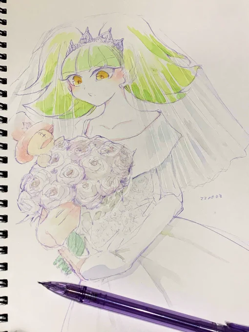 ウェディングビブちゃん
 #プリキュア版深夜の真剣お絵描き60分一本勝負 