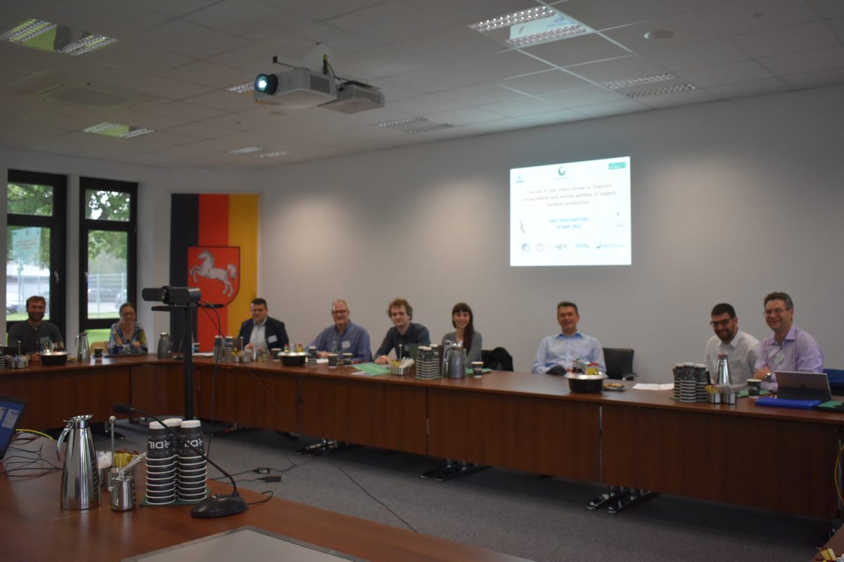 poultrynsect's tweet photo. #Poultrynsect teams finally meet each other in person, for the mid-term meeting at #DIL headquarter🇩🇪.
A frutiful day, full of updates and interesting discussions with all the members.
See you this fall for our next meeting!
@susfood_eranet @CORE_Organic https://t.co/mW3TDHL69Z