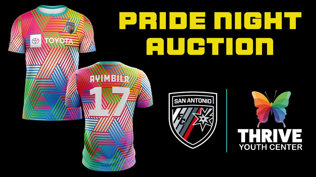 Player worn &amp; signed pregame tops will be auctioned off with proceeds benefiting <a href="/ThriveYouthSA/">Thrive Youth Center</a>! 

Get your bids in! 🏳️‍🌈

🔗bit.ly/3m8ru7c