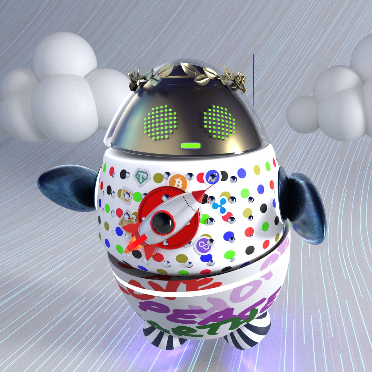 Azuria Droid #3269
Laurel Wreath, Rocket, Satin Gold Head.
He says happy Friday😄
#AzuriaDroids #nfts #solana #nftcommunity #MetaverseNFT