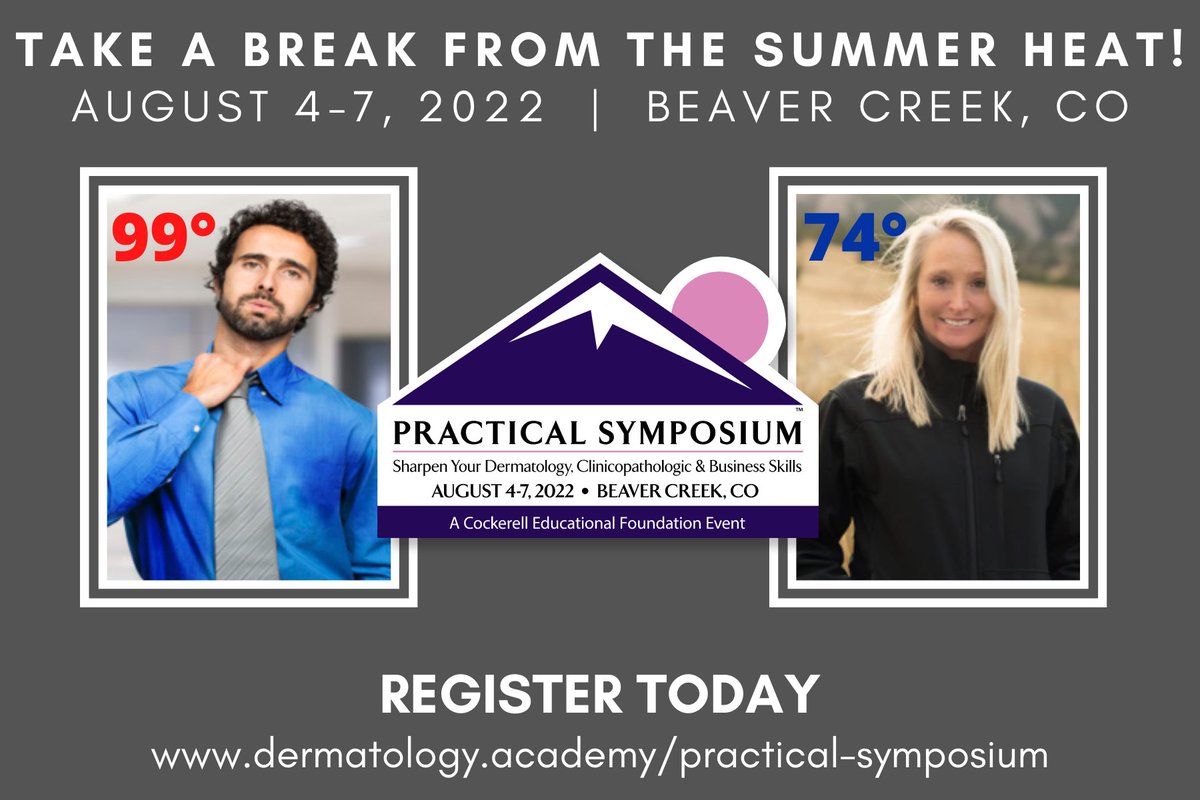 Beat the Summer Heat! Register today for the Practical SYmposium. EARLY BIRD rates end June 30th.
dermatology.academy/practical-symp…