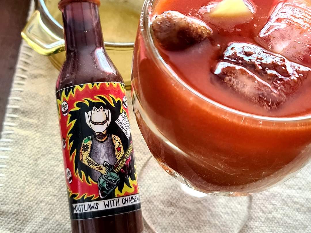 Kick your weekend mornings of right with a Bloody Mess!!! Don't forget we give ALL the money to someone battling #cancer #fuckcancer 
🔥🌶
#bloodymary #hotsauce #reapersauce #carolinareaper #hotpepper #hotpeppersauce