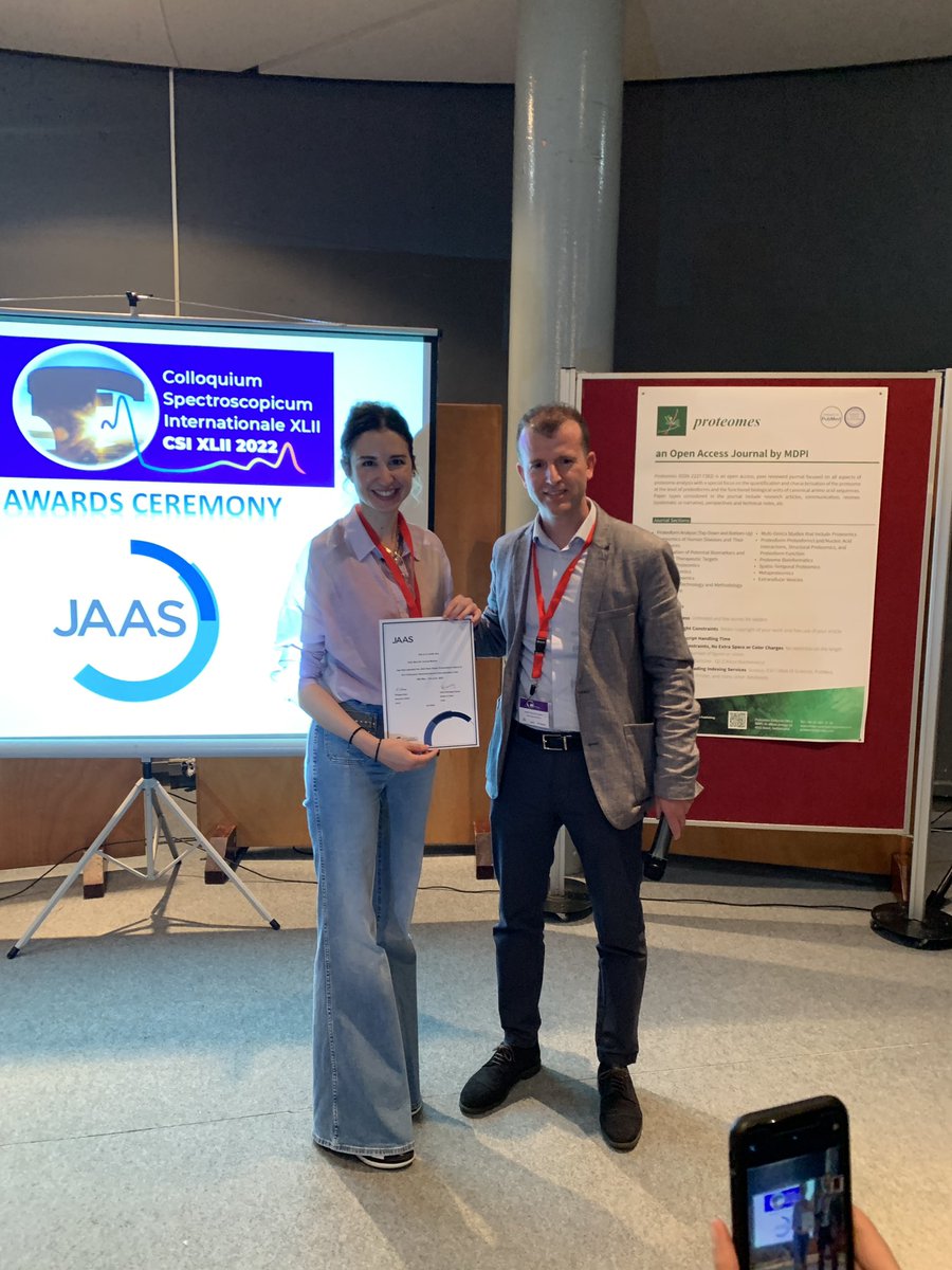 CabadChem's tweet image. Congratulations @DaliaMorcillo for winning the poster award @JAASNews from the #CSI2022. You did it and we&apos;re so proud of you! Thanks @no2spc, @LTB_Laser, and @AnalytikJena_ for your support! #proudPI