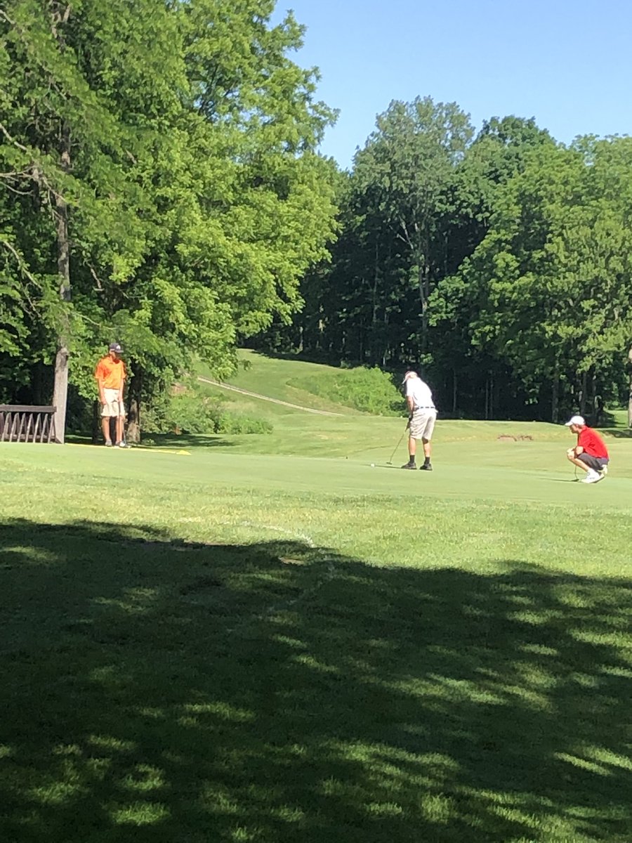 Zack with a 10 ft putt on Hole #12 today at Coyote Crossing