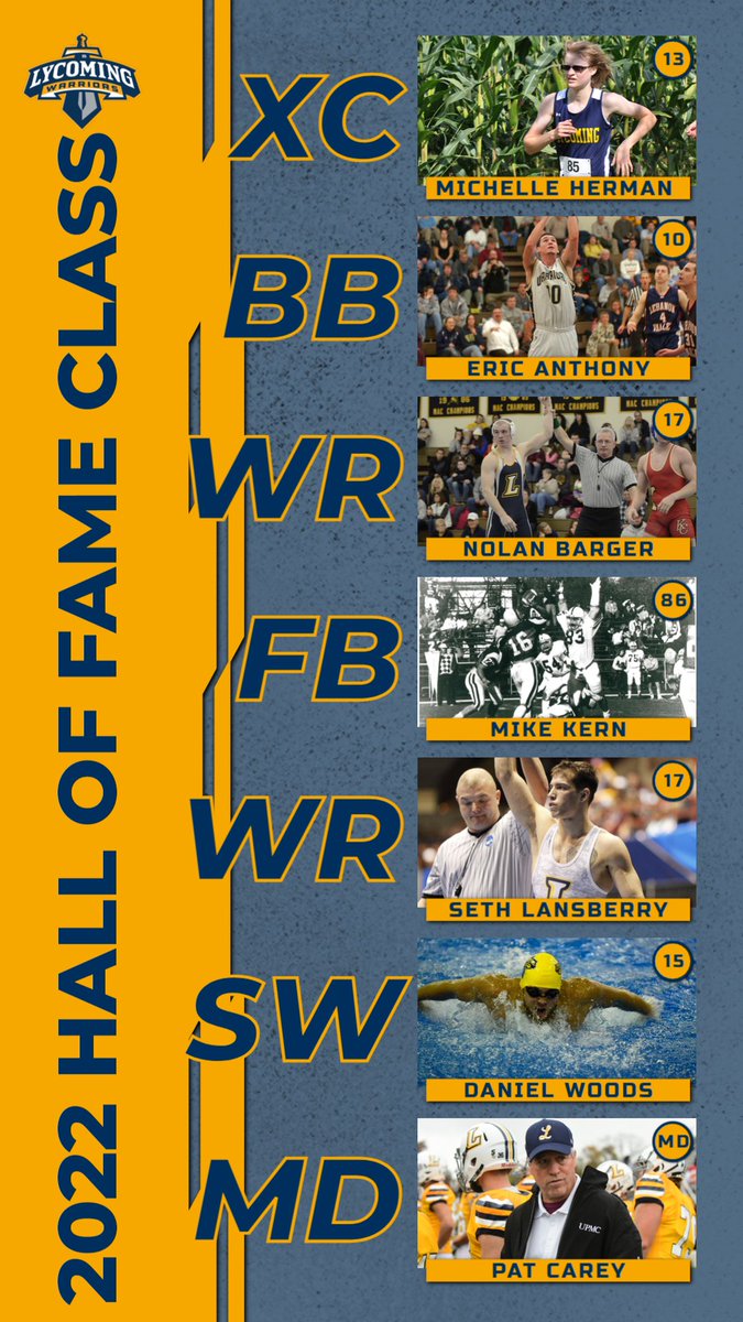 The 36th annual Lycoming College Athletics Hall of Fame ceremony is Saturday, June 4 at 3 p.m. on the Upper Quad in front of Lamade Gym. Seven all-timers will be honored!