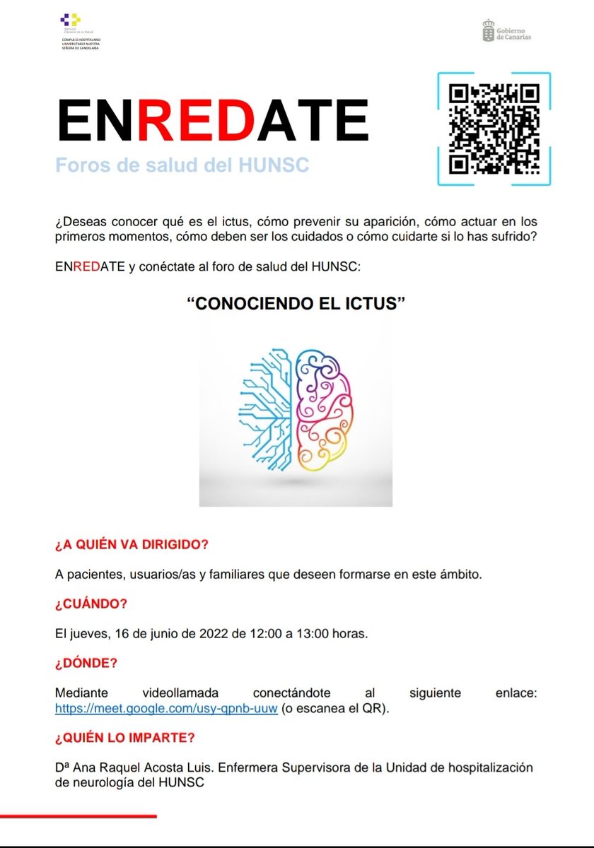 Arranca el proyecto #ENREDATE de foros de salud para pacientes y familiares del #HUNSC. Un espacio creado para la difusión del conocimiento sobre determinadas enfermedades y sus cuidados para la población general. <a href="/Oskartf/">Oskartf</a> <a href="/CrisRguezMiguel/">Cristina Rodríguez de Miguel</a> <a href="/mgonramc/">M. Cristo González R</a> <a href="/aacolui/">aacolui</a> <a href="/EnfermeriaCN/">EnfermeriaCanaria</a>