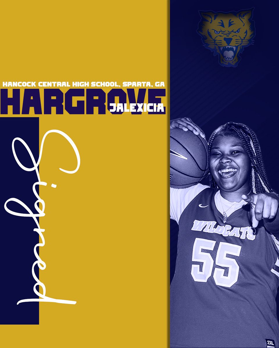 🖊🐯 Wildcat Nation please help us welcome 6’2 Jalexicia Hargrove from Sparta, Ga!!! 💙💛