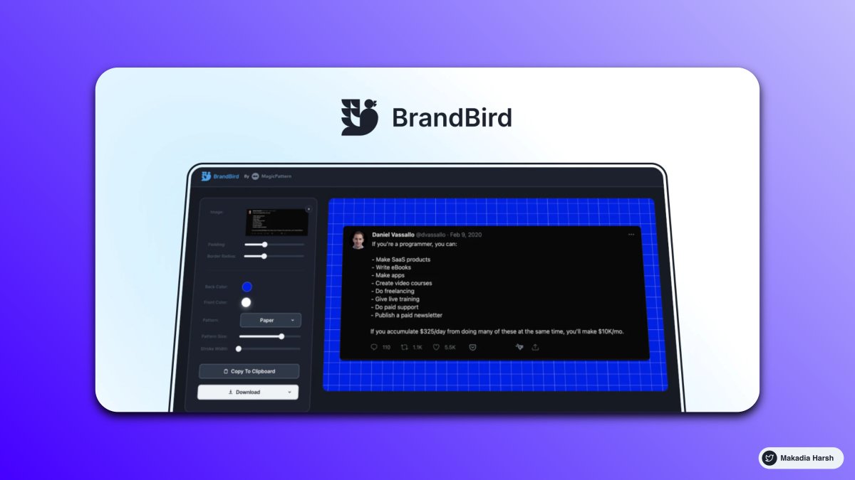 4. Brandbird (Similar to Purplephoto )Turn your Images into beautiful social media posts. https://www.brandbird.app/ 