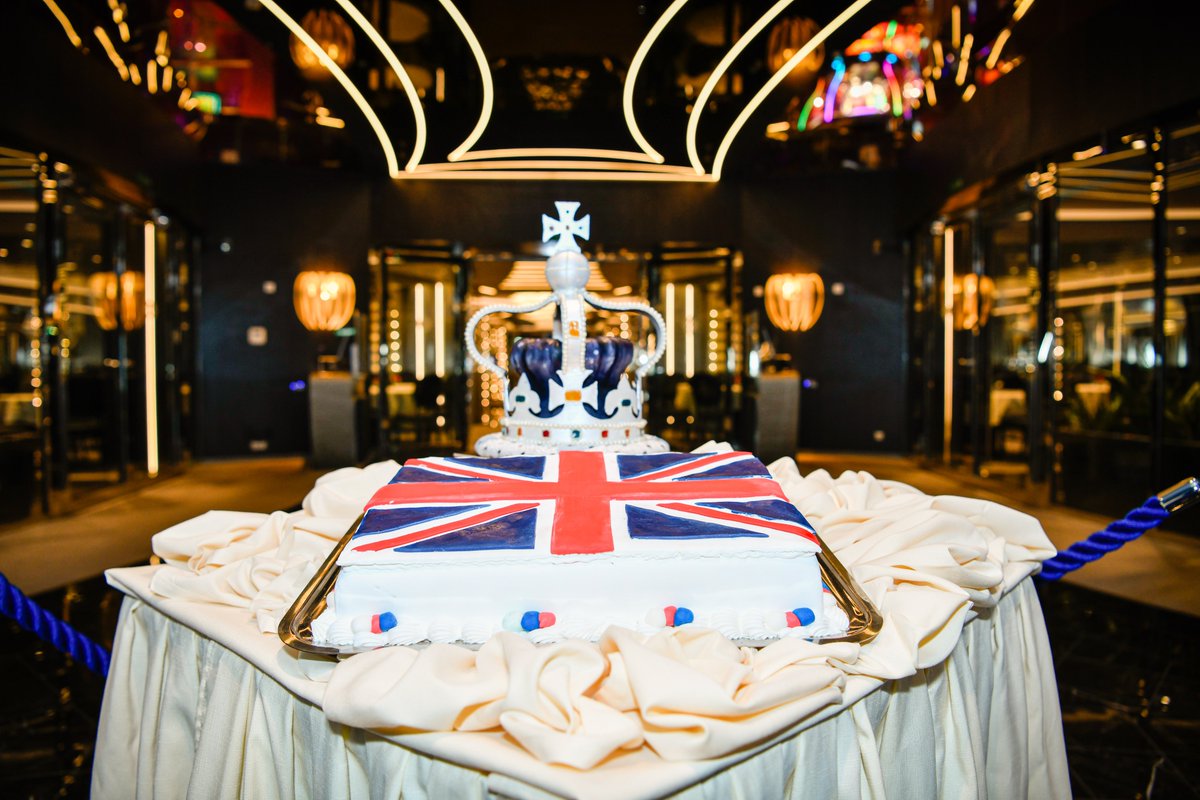 In honour of the Queen's Platinum Jubilee, #MSCVirtuosa - currently homeporting out of Southampton, UK - has been decked out with flags, garlands, festive cakes and even a chocolate corgi sculpture! Truly, an event to remember! <a href="/MSC_Cruises_UK/">MSC Cruises UK</a> bit.ly/3uPjR8q