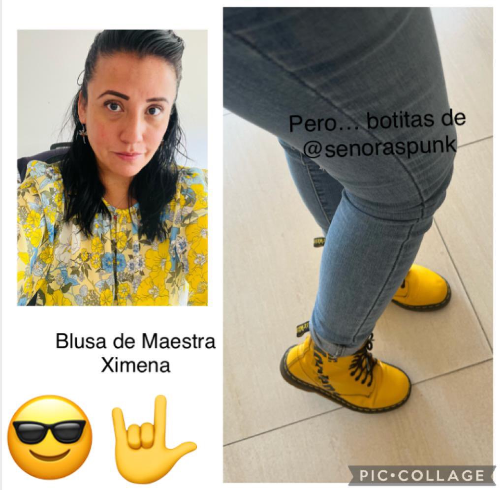 msaurea's tweet photo. Es viernes… y por qué no? Blusita primaveral de maestra Ximena y botitas de @senoraspunk 🙌🏻😎🤟🏼 @reclu @amandititita @Tanialicious #soyfan #senoraspunk #teamileana https://t.co/UkJzeL9riy