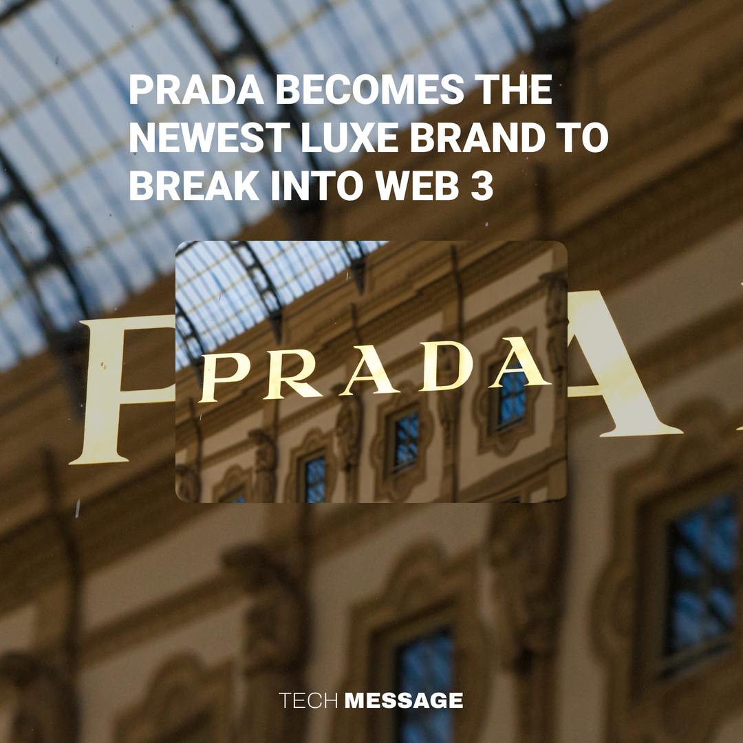 techmessageco's tweet image. A Prada Web 3 move sports Ethereum NFTs with luxury capsules in the colors black and white. A sign of parity as the hottest luxury brands have also gotten aboard.