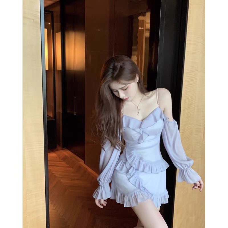 peachiliss's tweet photo. S ผ้า��วบๆ สีม่วงๆอมเทา ยาวปม 24" ไม่รวมสาย อก32" เอว ได้ถึงประมาน 27" ค่า สายมุกถอดได้น้า งานไอจีขายกันจะห้าร้อยนั่นแหนะ พ้มขาย 360฿ เท่านุ้น เหลือตัวเดียว ที่เหลือพรีน้า https://t.co/I3QvwgHc4F