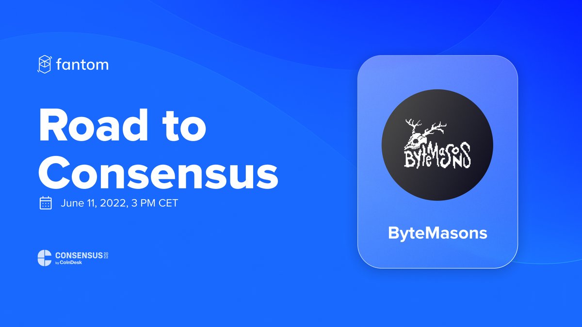 Super pumped to have <a href="/ByteMasons/">ByteMasons</a> representing at @Consensus2022! 

This Fantom-native crew is behind <a href="/Reaper_Farm/">Reaper Farm</a>, a popular autocompounder. A team of 20+ devs prepares their 45k+ users for a variety of groundbreaking projects, planning to begin deploying over the next 3 months👀