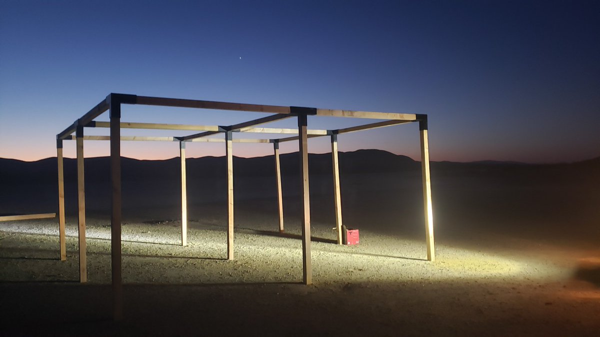 ExistenceVoided's tweet image. The skeleton for the "Art Car Bus Stop" for @TeleportFest is complete. So @PASSNFT who wants to experience a real underground party? This is like Burning Man in 1994! 20 art cars on a mini playa. The get down will be real DM me 4 deets @RobynMarieHill @KeithBotha2 @GabrielJWeis