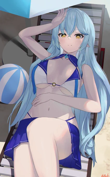 バカンス中なラミィちゃん
#LamyArt 
#雪花ラミィ 