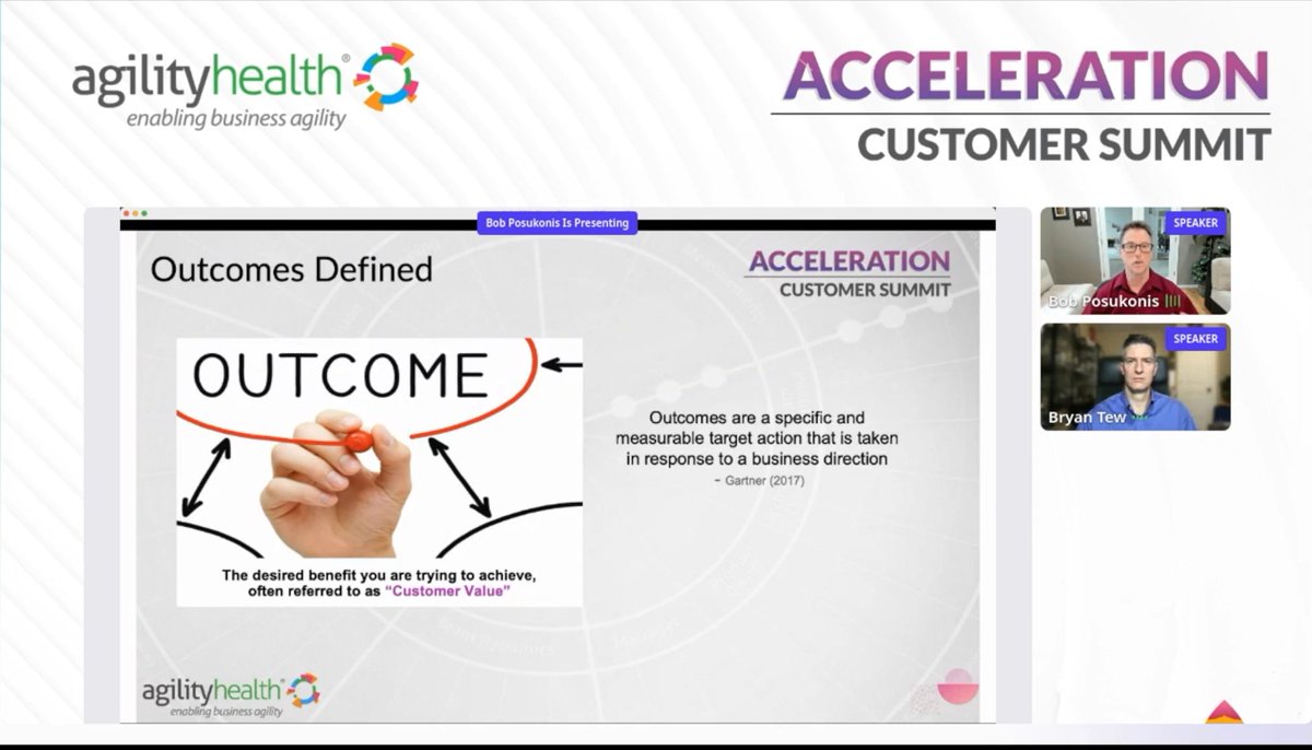 agilityhealthr's tweet photo. Outcomes = gold nuggets
Key Results = mechanism to mine the gold nuggets
Enterprise Business Agility Strategists @BobBosukonis &@BryanTew addressed demystifying OKRs during our @AgilityHealth Customer Summit. Watch how: https://t.co/fZd5uukfFZ
#agilityhealth #OKR #agile https://t.co/r5SixCReaf