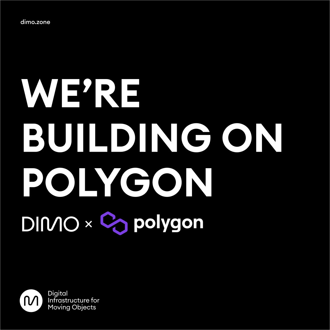 DIMO_Network's tweet photo. DIMO is creating a set of building blocks for new mobility applications, and we're building them on @0xPolygon. At the core of this new platform will be innovative usecases for NFTs, including a Vehicle and Trip NFT. https://t.co/b7IQu2StVV