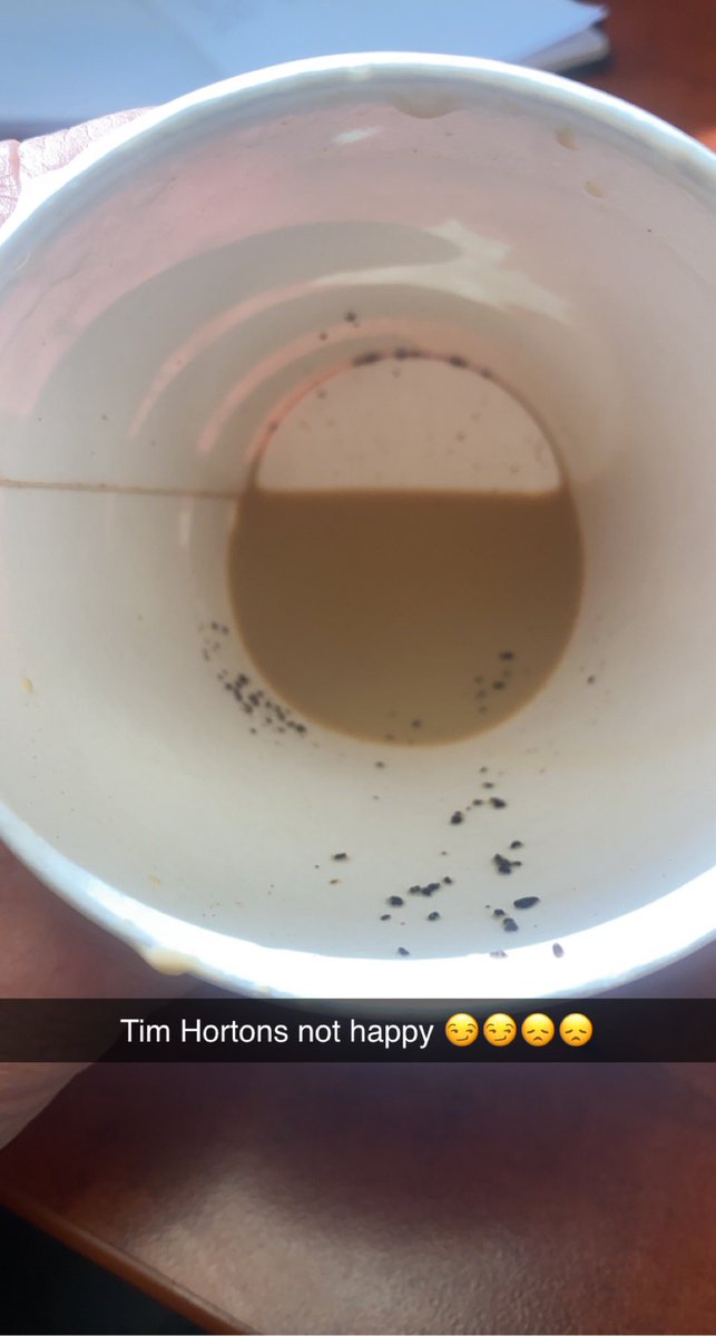 ClwalterWalter's tweet photo. Tim Hortons not happy @TimHortons coffee grounds don’t belong in the cup 🙄🙄 https://t.co/IDVTVnifbW