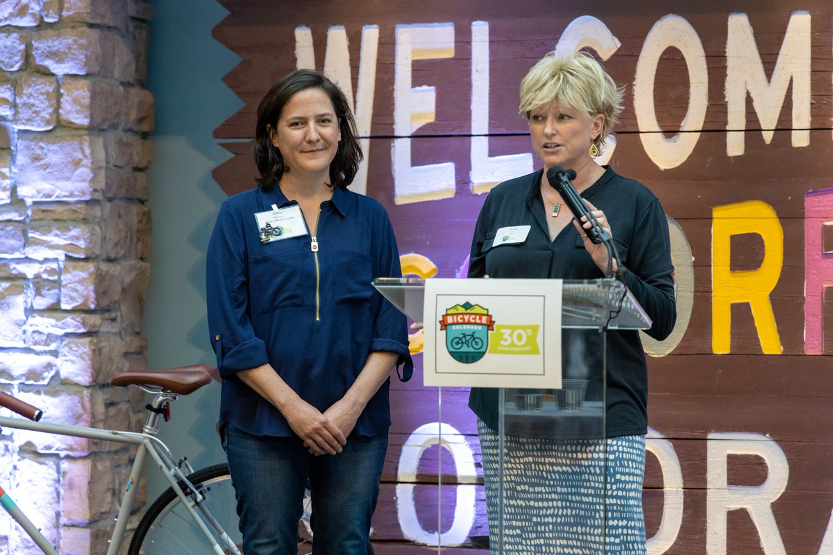 ashleystolzmann's tweet photo. I feel so honored to be recognized with the Policy Champion award from Bicycle Colorado at the Gear Up Event last night.  Let's all keep working on making Colorado the best place on earth to bike! Happy World Bike Day!! https://t.co/uBpoPxKnBF