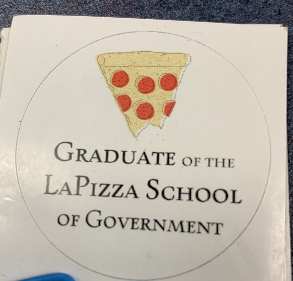 Today was my last day at UHS! It’s been a great 10 years, but on to the next adventure! Found this sticker from my early days teaching gov 🍕
