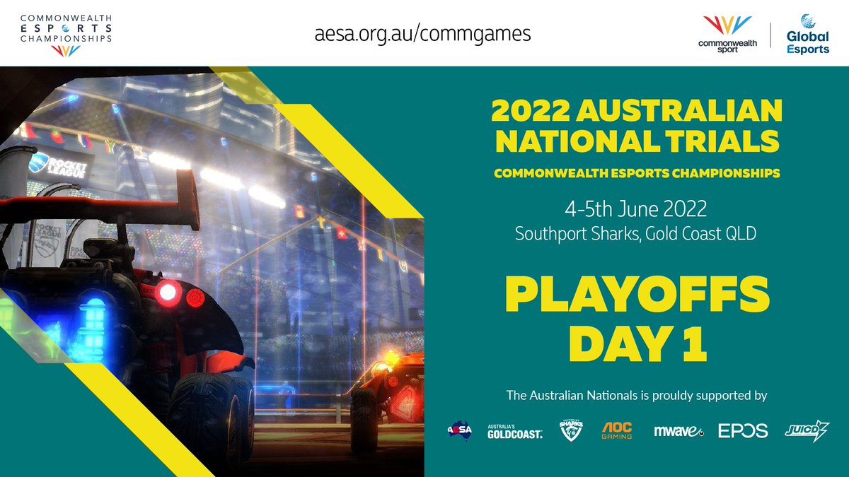 LIVE! Day 1 of the Australian National Finals for the Commonwealth Esports Championships!

twitch.tv/aesa_rl

Featuring:
KaKa's Minions
<a href="/DireWolves/">Dire Wolves</a>
Vort Central
<a href="/DumbLuckEsports/">Dumb Luck Esports</a>

<a href="/formalcasting/">max vonneumann</a> &amp; <a href="/GexCasts/">GEX</a> on commentary!

Proudly supported by @majoreventsgc!

#esportsau