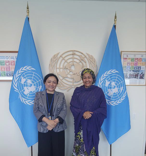 kasymalieva_a's tweet photo. Had a pleased meeting with #UNDSG @AminaJMohammed before her visit to the #KyrgyzRepublic next week. We believe that the visit will be an impetus for the further development of cooperation in order to achieve #SDG2030 https://t.co/o5iPP4yu7V