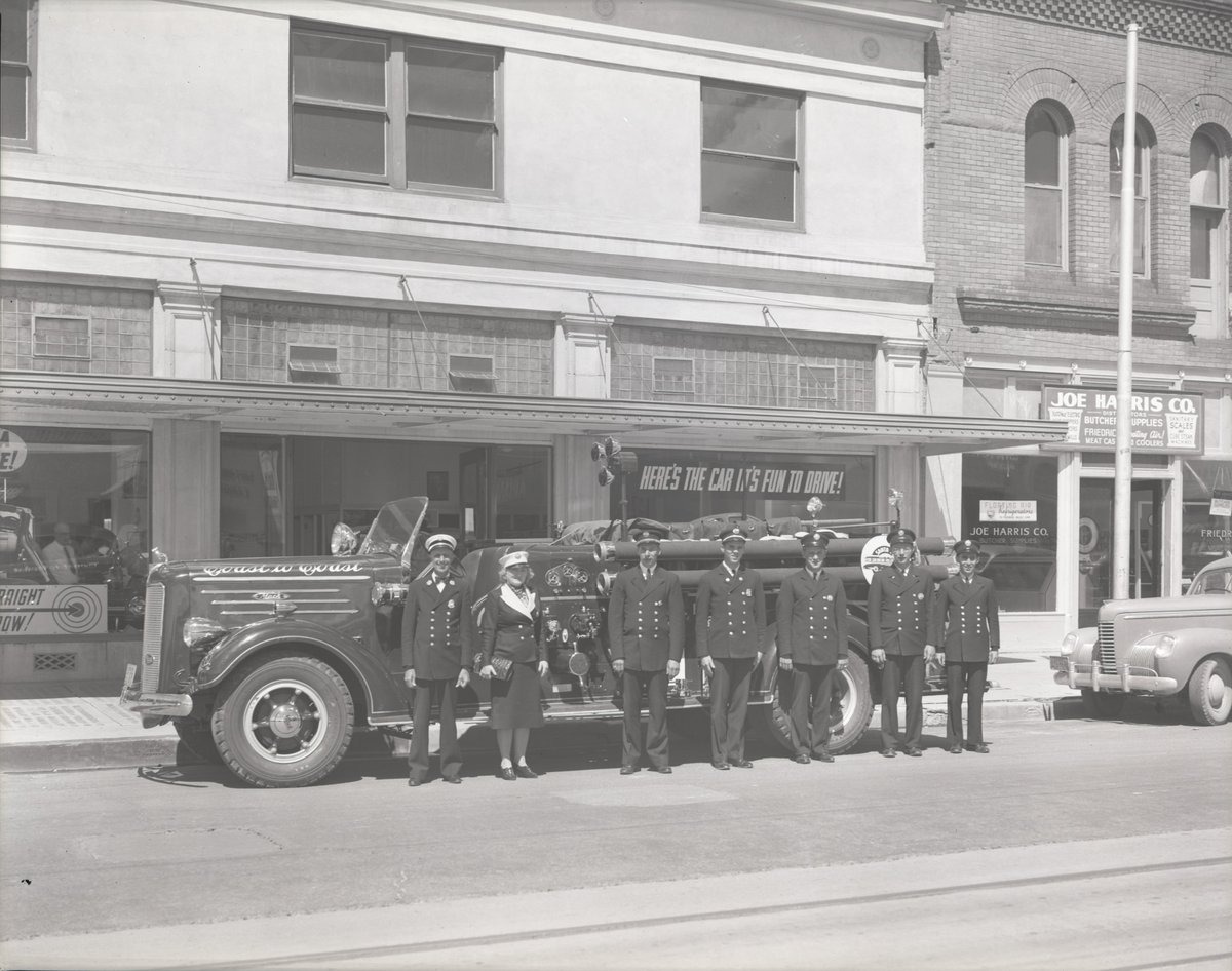 This photo shows a Phoenix firetruck and firemen from 1939 – courtesy of ASU Library.
