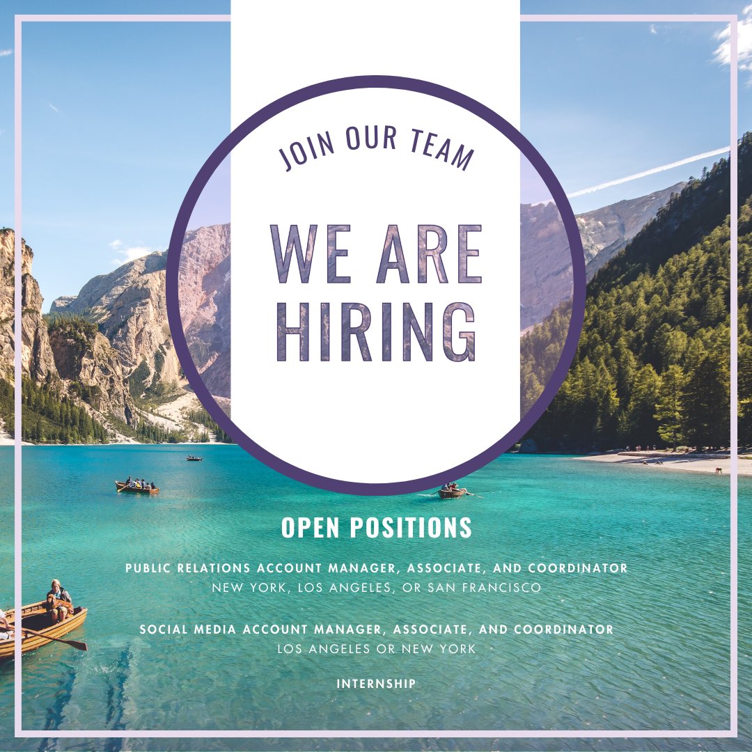 WE ARE HIRING! We are continuing to expand our talented team of marketing and public relations professionals across the country!

To view all opportunities and to apply, please visit our career’s page here: wagstaff-media-marketing.breezy.hr