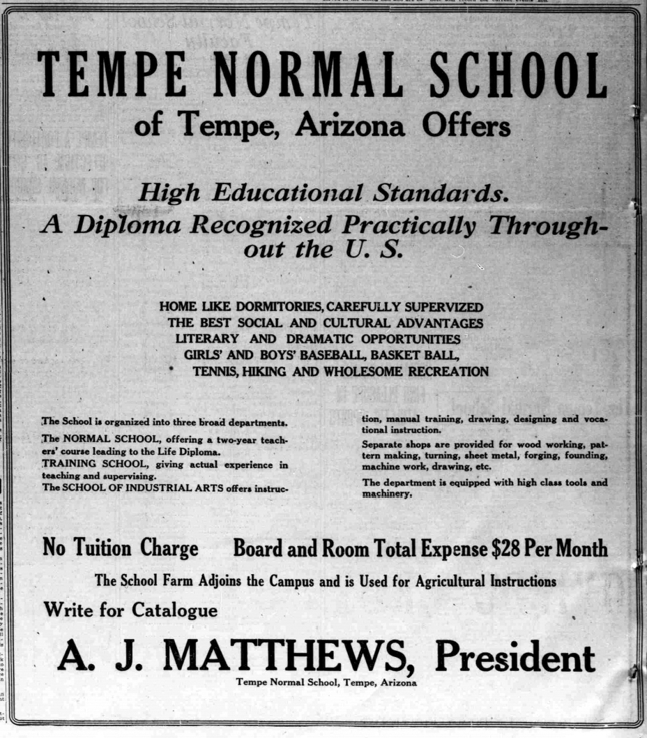 Arizona, did you know that ASU was originally called the “Territorial Normal School at Tempe”? 

The school opened in 1886 and was the first institution of higher education to open in Arizona. It contained four classroom buildings and 33 students upon its creation.