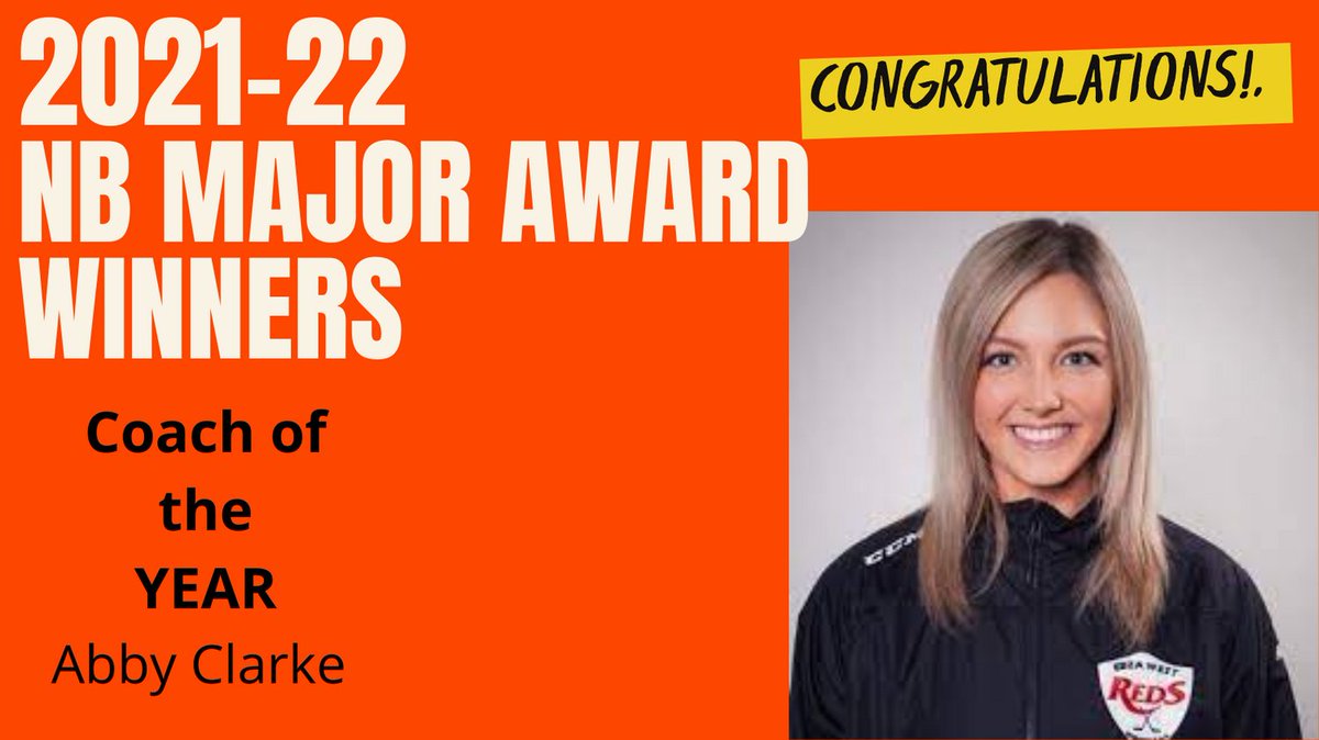 For the second year in a row, Coach Abby has been named NB Coach of the Year.  Thank you for the leadership on and off the ice.   <a href="/nbfaaahl/">New Brunswick AAA Female Hockey</a>   <a href="/HockeyNB/">Monad ⨀</a> <a href="/_abbyclarke/">Abby Moore</a> @mmfhl