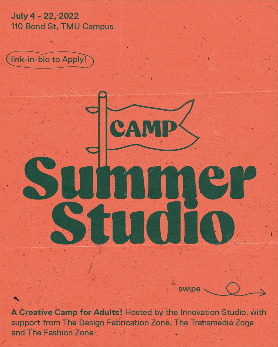 DesignFabZone's tweet photo. ✨ CALLING ALL CREATIVE ADULTS!🎨  ⛺ #CampSummerStudio is HERE!! Three weeks of choose your own adventure style learning, building and exploring! July 4-22  at The Innovation Studio, 110 Bond St. TMU https://t.co/1ZOcq2AjhM for full details! #ApplyToday we can't wait to start!! https://t.co/SMvCFYQhkJ