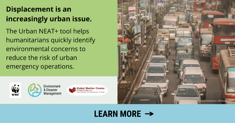 EnviroDM's tweet photo. More and more displacement is taking place in cities.

To recover with resilience after disasters, it’s crucial for humanitarians to account for environmental issues.

Tools such as Urban NEAT+ can help.

#WorldEnvironmentDay @ShelterCluster
