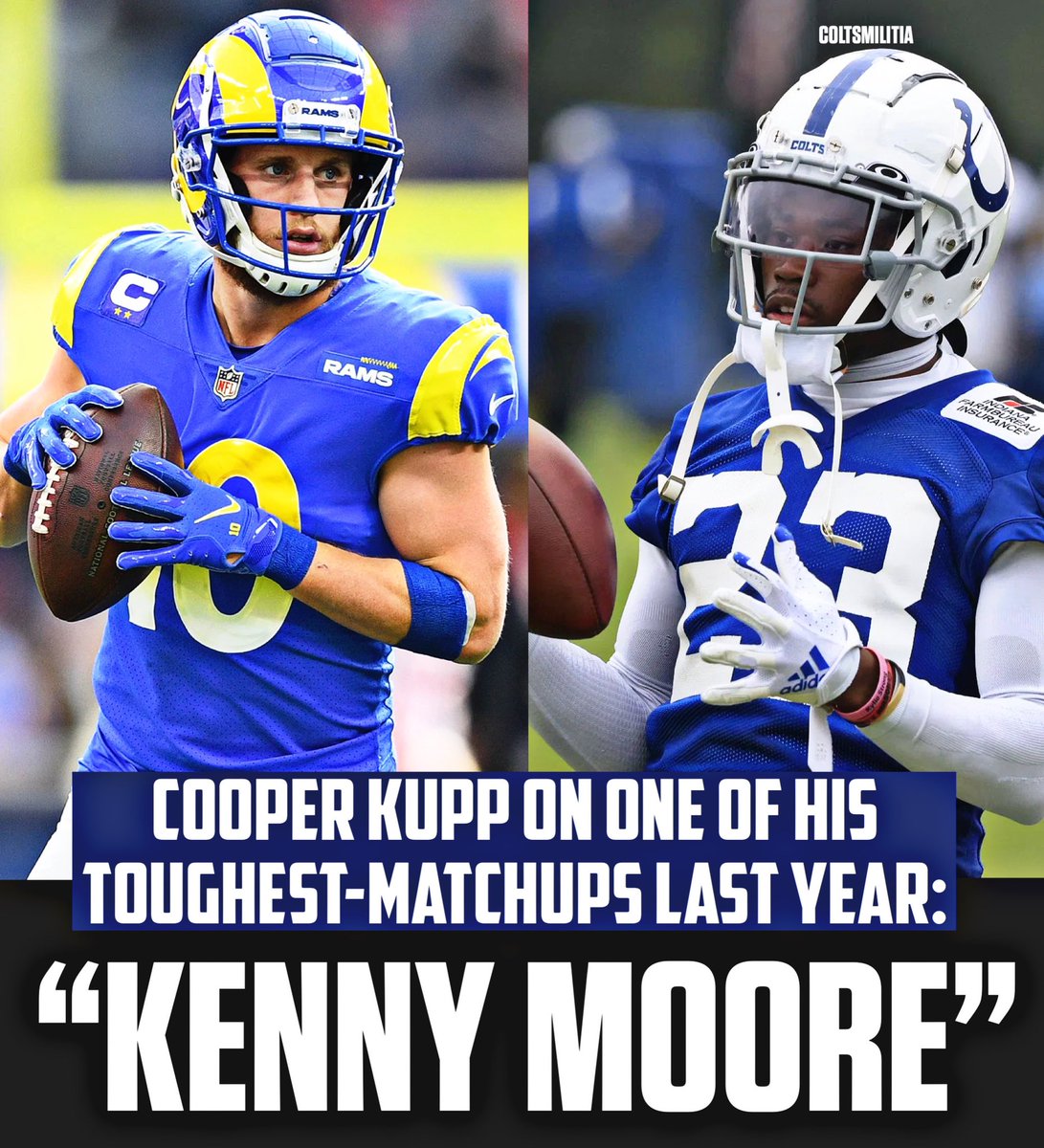 Rams Star WR Cooper Kupp names Colts CB Kenny Moore as one of the best corners he’s faced against👀