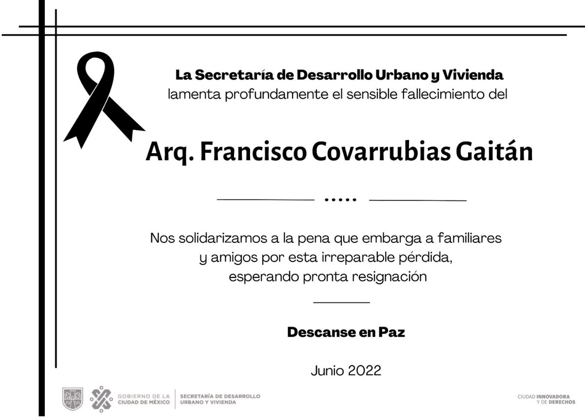 MetropolisCDMX's tweet photo. Lamentamos el sensible fallecimiento del notable profesionista y servidor público, maestro de varias generaciones de arquitectos y urbanistas, que colaboró para sentar las bases del ordenamiento y desarrollo urbano de nuestro país. Descanse en paz. https://t.co/Ae8DMUvw70