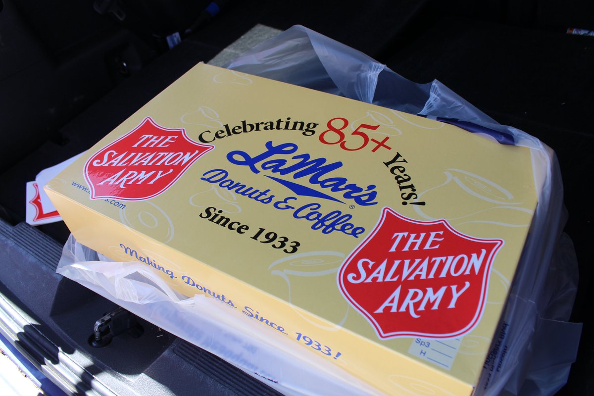 salarmyomaha's tweet photo. The Salvation Army celebrated the first #NationalDonutDay in 1938 to help those in need and honor the work of the “Donut Lassies,” who served donuts to soldiers during World War I. On Friday, we were grateful for the opportunity to serve donuts to Omaha-area Veterans. https://t.co/1QfA394Xbk