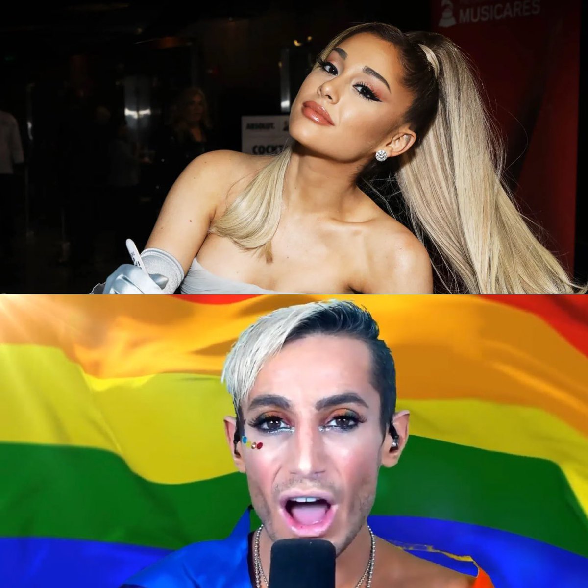 PopCrave's tweet photo. Ariana Grande shares article that ranks Frankie Grande as the #1 celebrity “you didn't know was gay.” https://t.co/HPPNrpKvzI