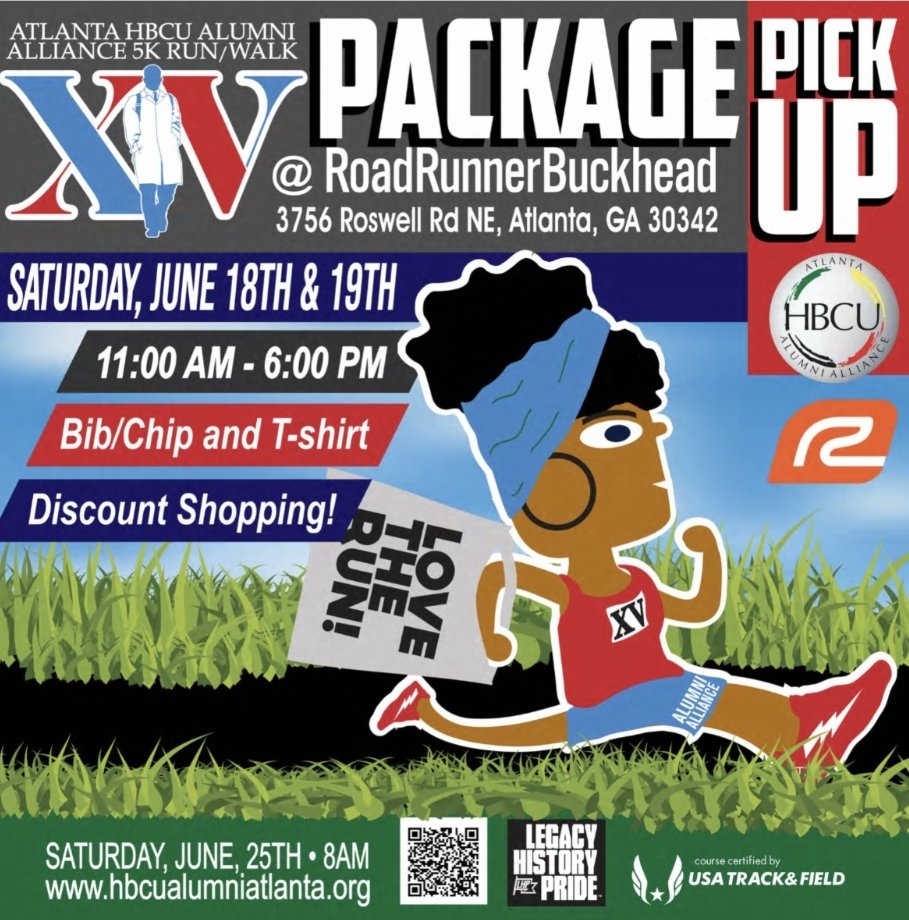 ATLHBCUAlumni's tweet photo. 🔴Package Pick-up Information🔴
Location: Road Runner Buckhead (same place) | 3756 Roswell Rd, NE; Atlanta, GA 30342 | Dates: Sat., June 18th &amp; Sun., June 19th | Time: 11:00 am - 6:00 pm | Items to Pick-up: Bib/Chip &amp; T-shirt 
#PackagePickUp #RoadRunner #LoveTheRun #HBCURunWalk22 https://t.co/Zz9XB2GovG