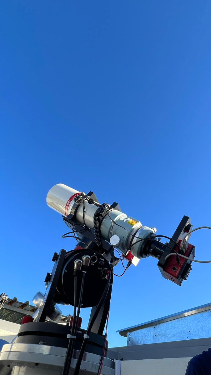 SkygemsNetwork's tweet photo. Our FSQ106 in Namibia is close to going operational. It is already now bookable, at a very competitive rate 😄 #remoteastronomy #skygems https://t.co/tBkJKAjuK9