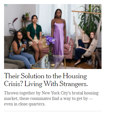 PlanetofFinks's tweet photo. oh shit, the NY Times just learned about roommates https://t.co/610ZgCn0gQ