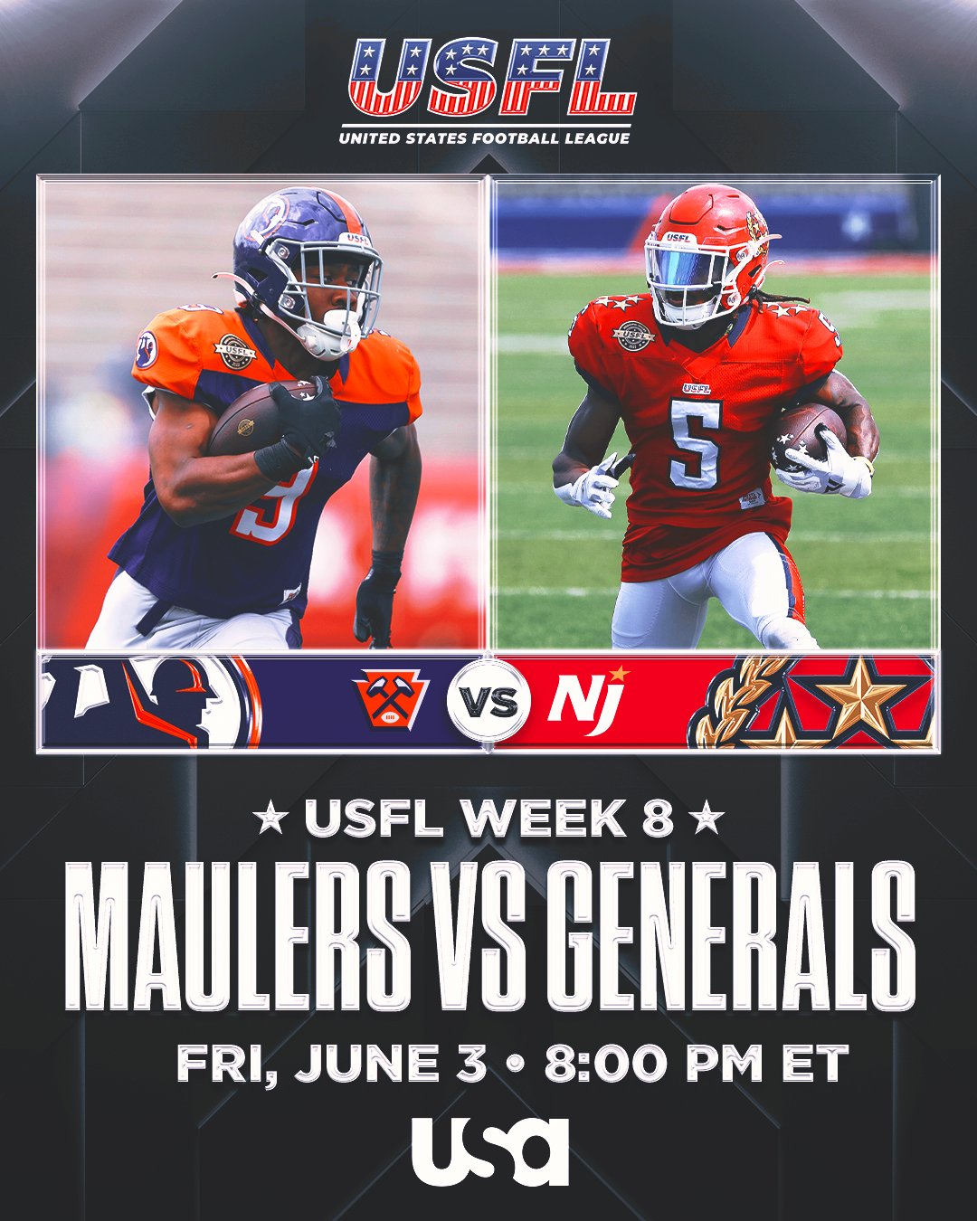 USFL on Twitter "Week 8 kicks off TONIGHT on 🙌 Which team