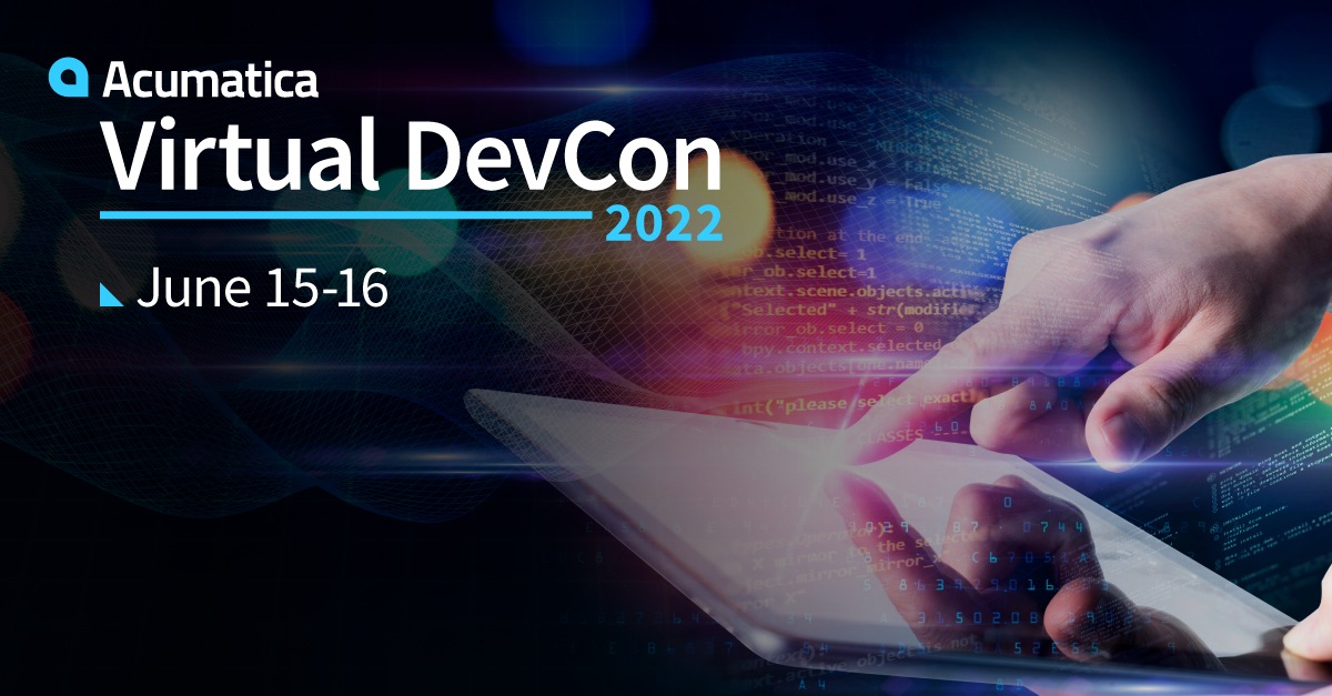 Acumatica's tweet photo. This year's Virtual DevCon event will include topics on the xRP Framework and Web Services, as well as sessions on Acumatica Developer Fundamentals, Workflow, and Performance.
Register now to join us June 15-16: https://t.co/F6wDjYiJ4o #DevCon #AcumaticaDevelopers https://t.co/GsD8bGNHQG