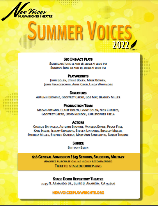 lnader1910's tweet photo. I'm excited about #SummerVoices appearing at #Stagedoorrep in Anaheim, CA this month. https://t.co/5SvRoxT67H