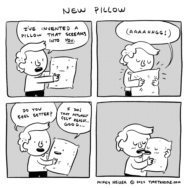 i drew a comic about a new pillow 