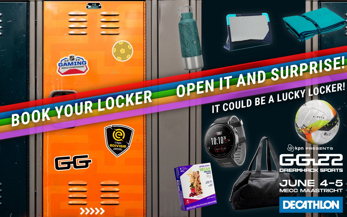 Book your locker, open it and check for a surprise! 

It could be a Lucky Locker! 🤩

Get your tickets down below 👇

tickets.ggdreamhacksports.com/e0cd5ed5fd494b…